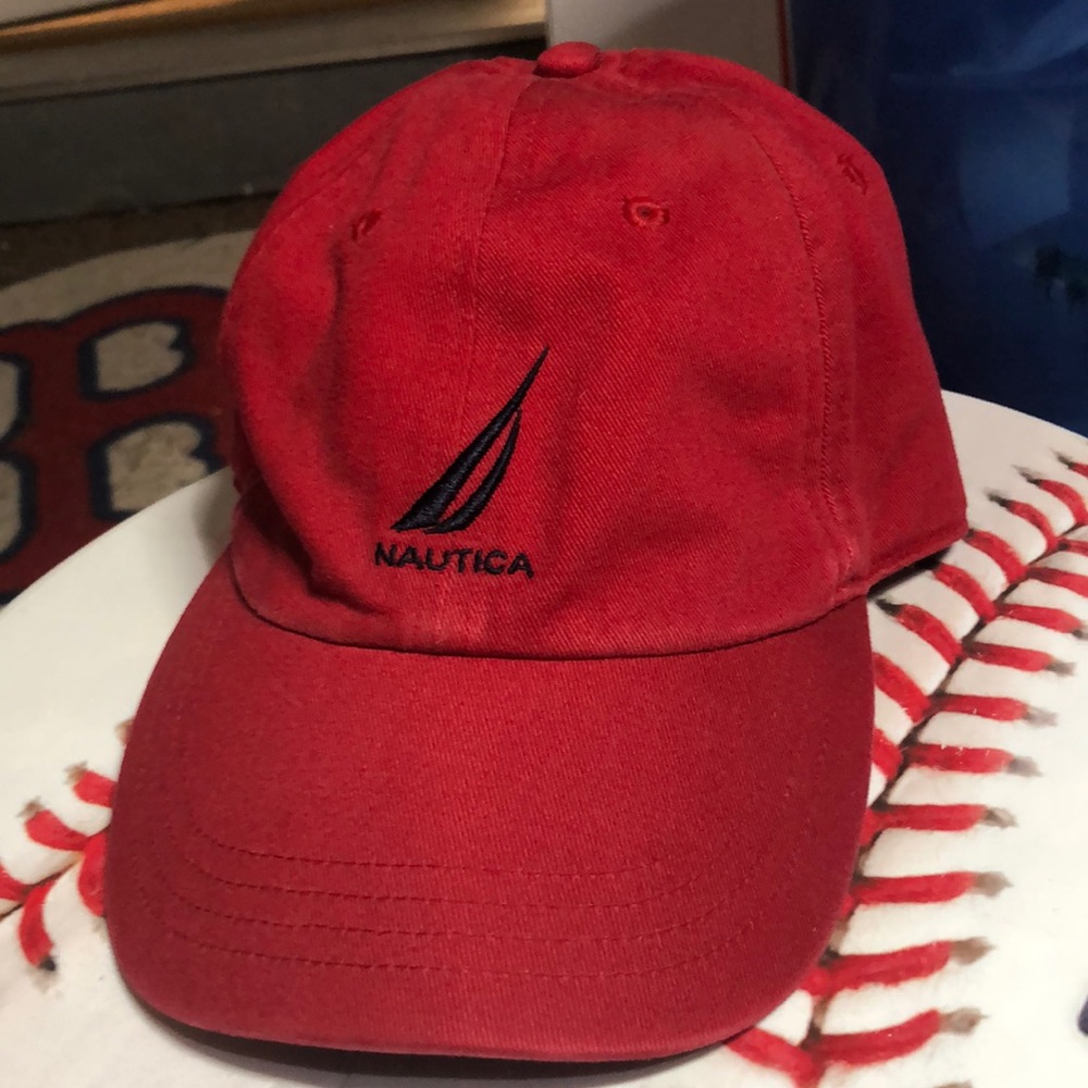 Nautica Men’s Red Relaxed Adjustable Baseball Cap Hat